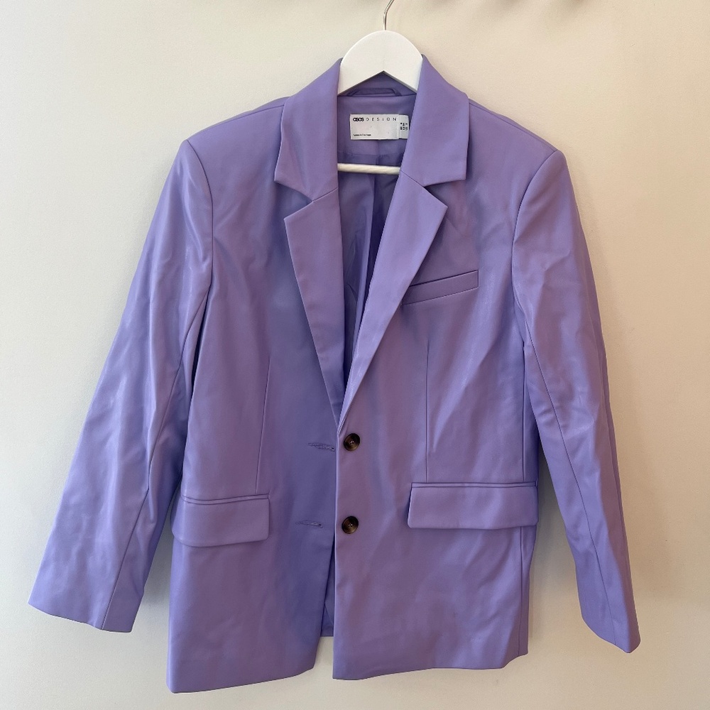 ASOS Design Faux Leather Blazer